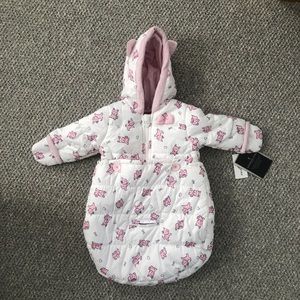 London Fog white and pink snowsuit